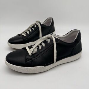 Josef Seibel Claire 01 Black Leather Lace Up Lo Sneaker Size 41/10-10.5